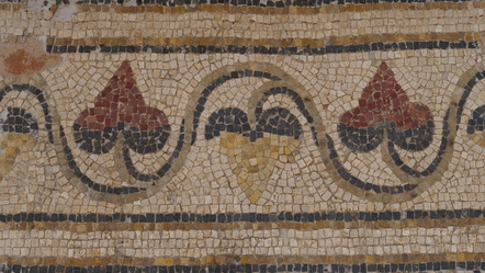 Frise en rinceau de lierre, mosaique du triclinium d'été - Villa de Séviac © Laborde